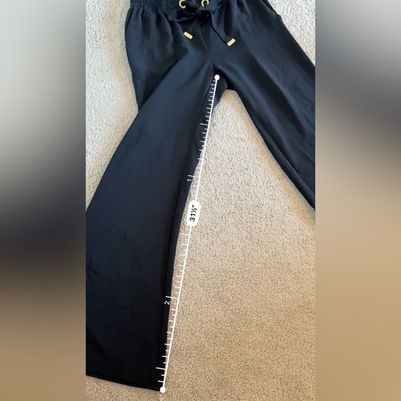 Michael Kors Women's Black Wide Leg Palazzo Pants Elastic Drawstring Waist Sz S - Picture 9 of 12